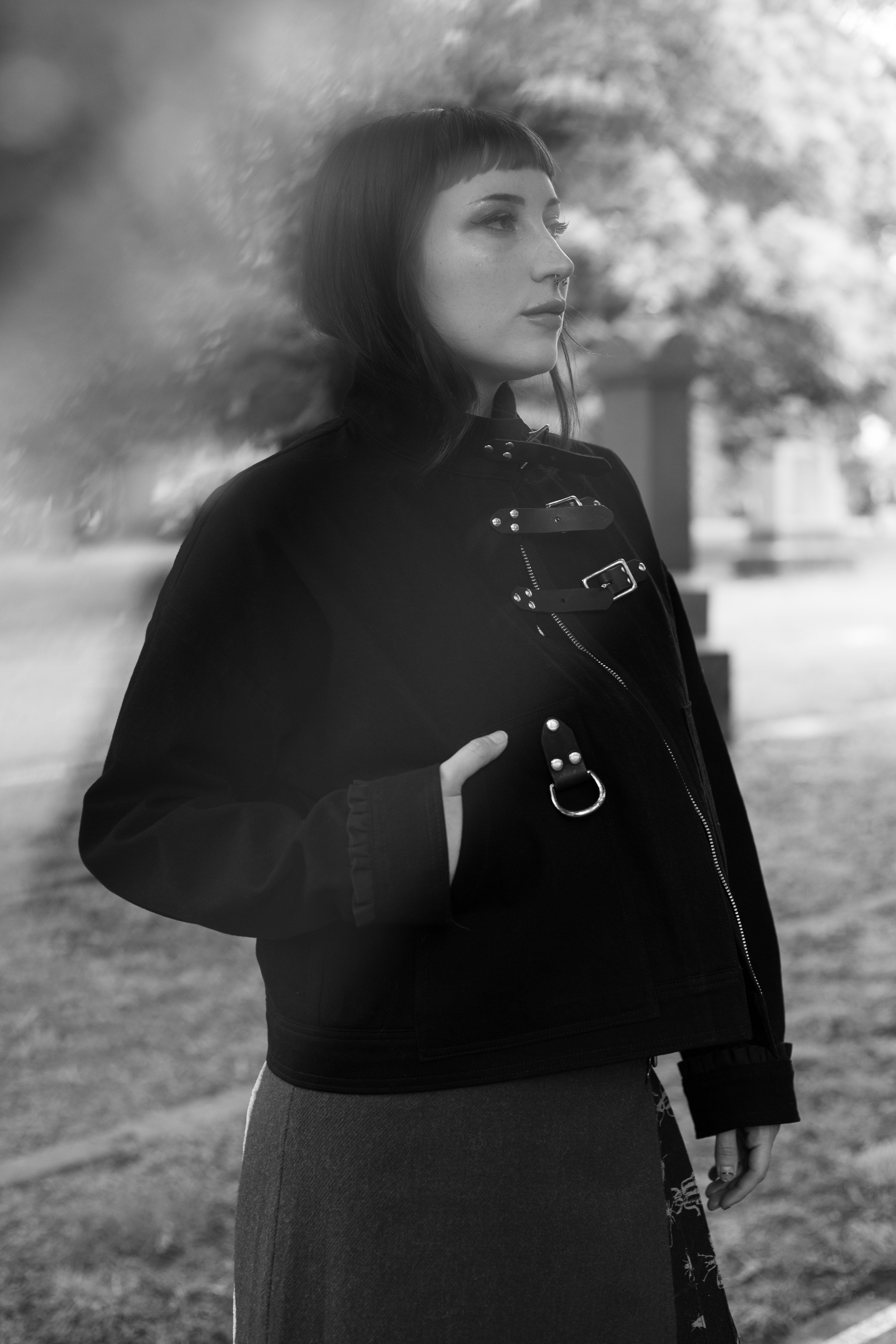 Cropped Chore Coat in Black Denim, size Small