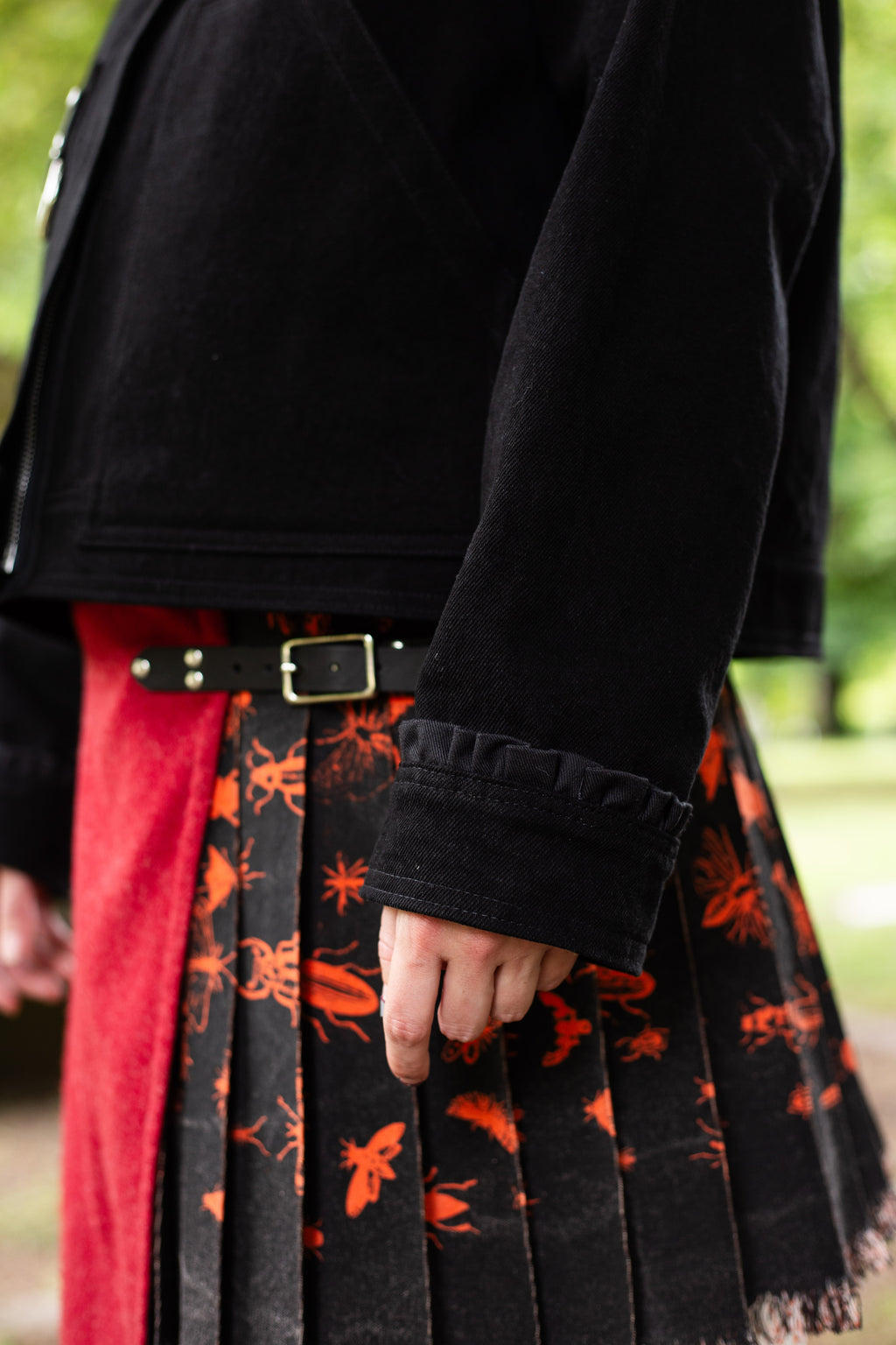 Cropped Chore Coat in Black Denim, size Small