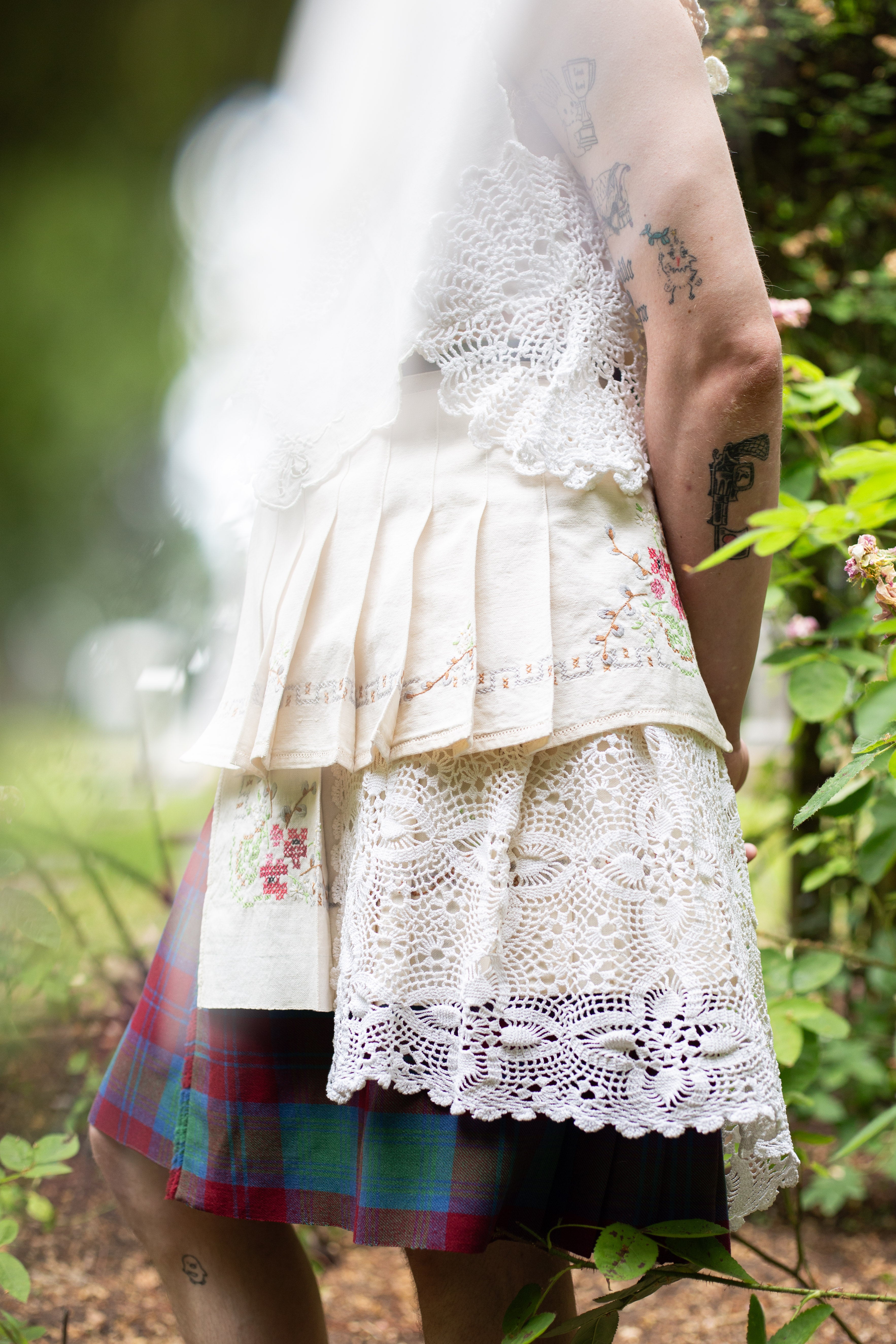 Cropped Chore Coat & Deedee Kilt Set, size M/L
