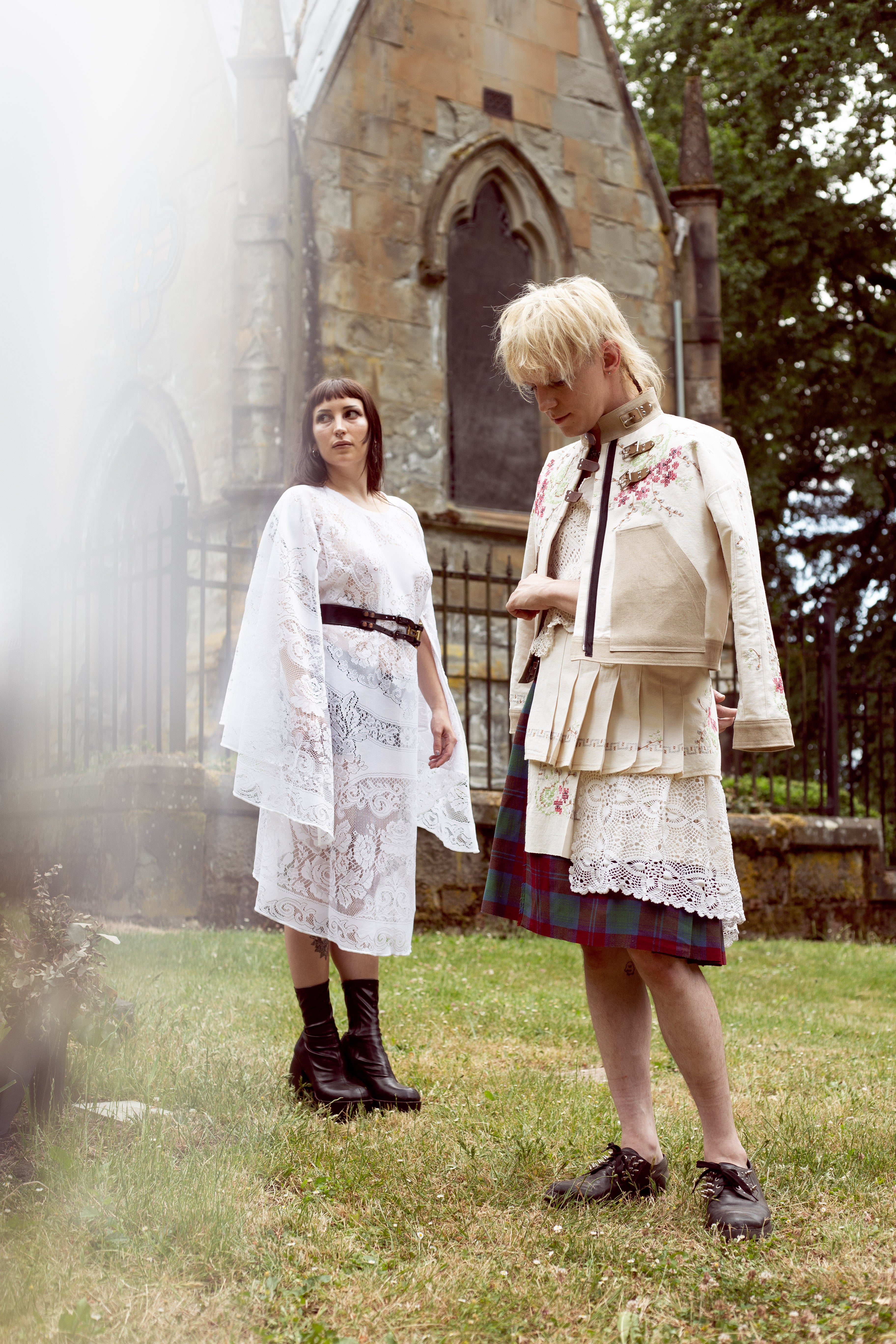 Cropped Chore Coat & Deedee Kilt Set, size M/L
